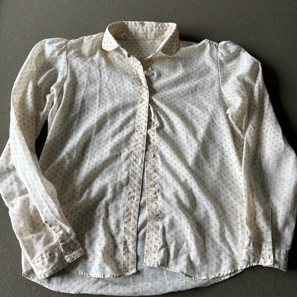 Vintage Women's Floral Button Down Blouse